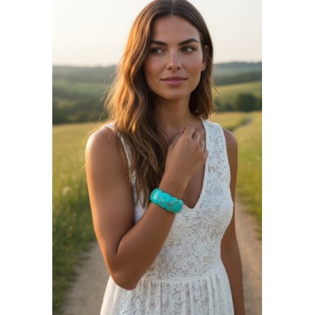 Bracelet élastique  turquoise