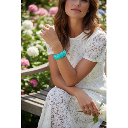 Bracelet élastique  turquoise