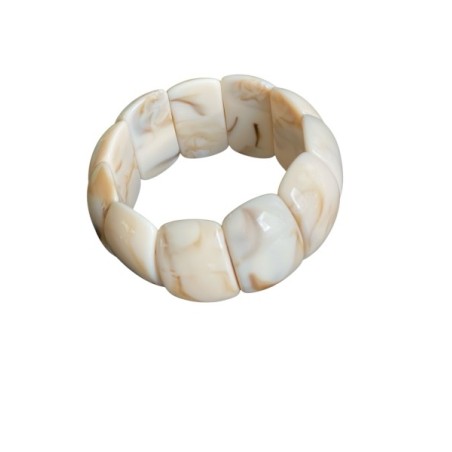 Bracelet large en pierre naturelle blanche – Élégance intemporelle