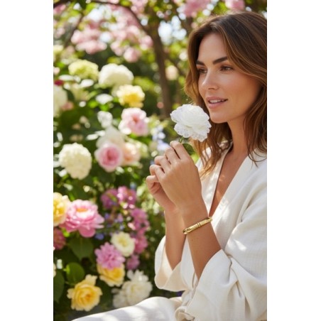 bracelet doré femme, bracelet jonc bambou, bijou acier inoxydable doré, bracelet rigide élégant, bracelet tendance 2025, bijou c