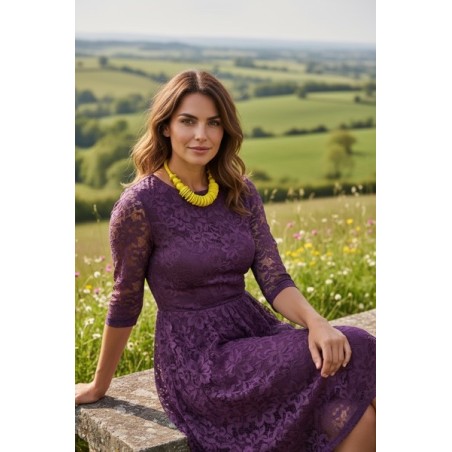 collier jaune, collier coloré femme, bijou été, collier tendance 2025, accessoire mode femme, collier perles jaune, bijou fantai