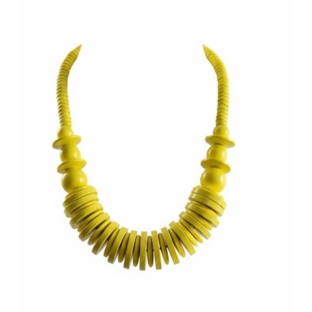 collier jaune, collier coloré femme, bijou été, collier tendance 2025, accessoire mode femme, collier perles jaune, bijou fantai