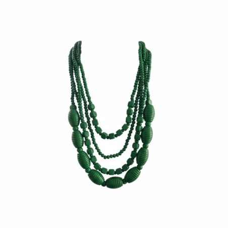 Collier en bois vert multi-rangs – Bijou artisanal élégant et naturel