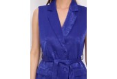 Veste sans manches satinée bleu royal