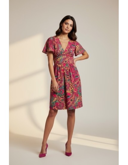 Robe courte à imprimé cachemire multicolore