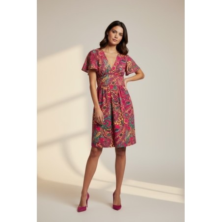 Robe courte à imprimé cachemire multicolore