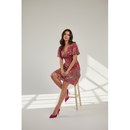 Robe courte à imprimé cachemire multicolore