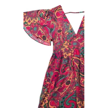 Robe courte à imprimé cachemire multicolore