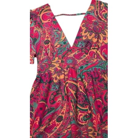 Robe courte à imprimé cachemire multicolore
