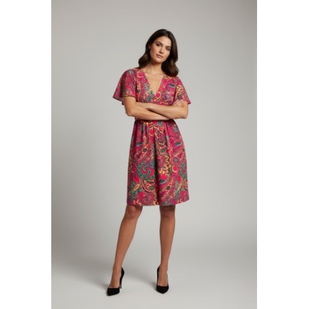 Robe courte à imprimé cachemire multicolore