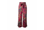 Pantalon large femme à imprimé tropical