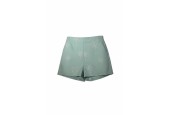 Short en coton vert d’eau à motifs brodés