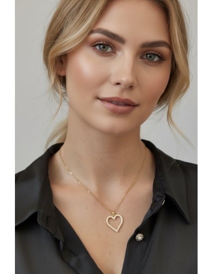 Collier cœur en acier inoxydable