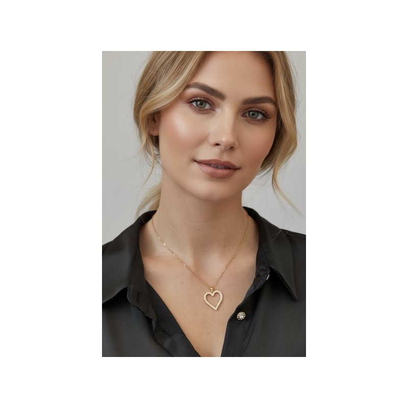 Collier cœur en acier inoxydable