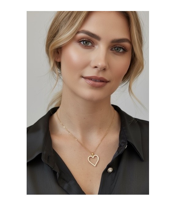 Collier cœur en acier inoxydable