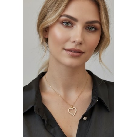 Collier cœur en acier inoxydable