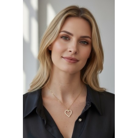 Collier cœur en acier inoxydable