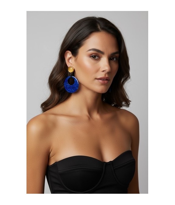 Boucle originale acier  inoxydable et résine