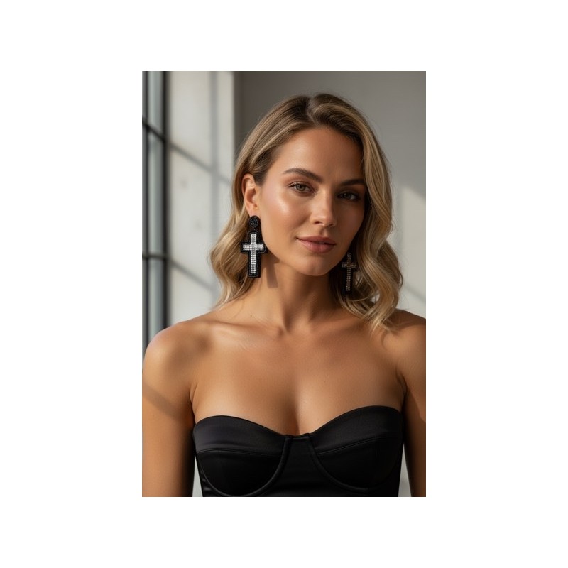 Boucles d’oreilles Croix faites main Boucles d’oreilles Croix faites main