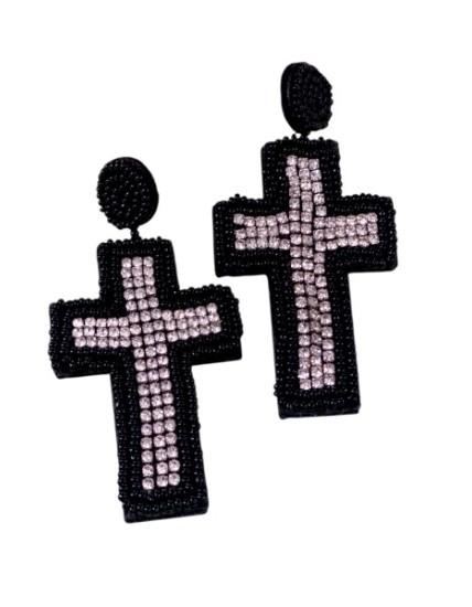 Boucles d’oreilles Croix faites main