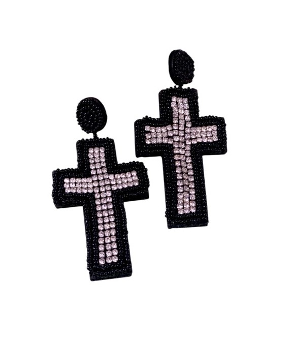 Boucles d’oreilles Croix faites main