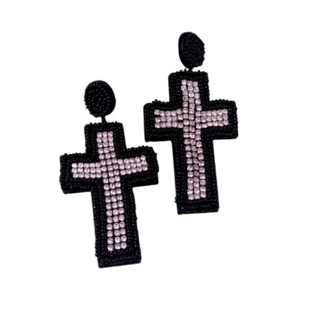 Boucles d’oreilles Croix faites main