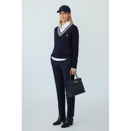 Pull femme bleu marine col intégré – Élégant et confortable