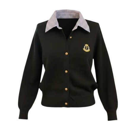 Gilet noir chic à col intégré – Cardigan femme élégant