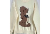 Pull femme beige motif chien – Style cosy et tendance