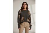 Pull femme motif chevaux – Style cosy chic en maille douce