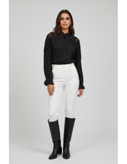 Blouse en dentelle noir élégante – Top féminin chic et raffiné pour toutes occasions