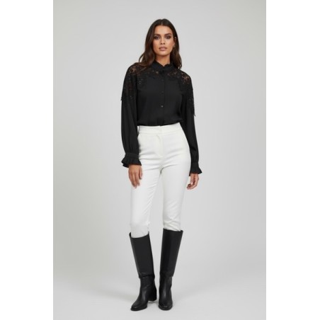 Blouse en dentelle noir élégante – Top féminin chic et raffiné pour toutes occasions