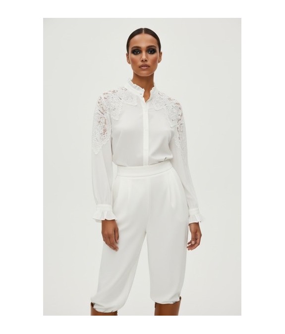 Blouse en dentelle blanche élégante – Top féminin chic et raffiné pour toutes occasions