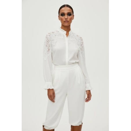 Blouse en dentelle blanche élégante – Top féminin chic et raffiné pour toutes occasions