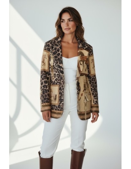 Veste femme imprimée motif animal – Veste chic léopard & baroque tendance