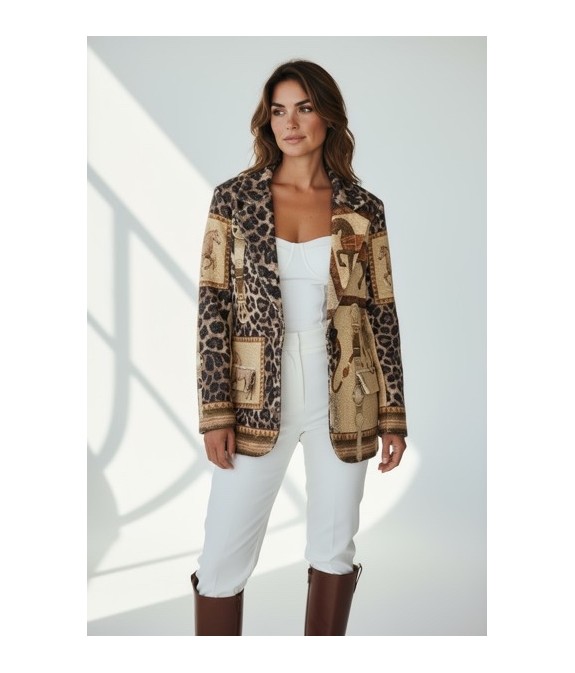 Veste femme imprimée motif animal – Veste chic léopard & baroque tendance