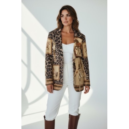 Veste femme imprimée motif animal – Veste chic léopard & baroque tendance
