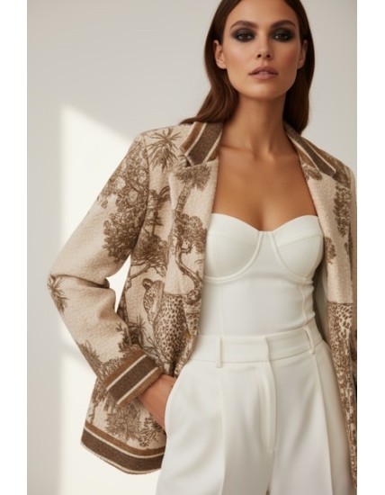 Veste Imprimé Savane pour Femme – Look Safari Élégant & Moderne
