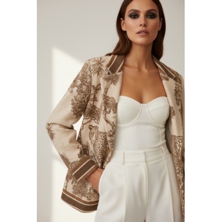 Veste Imprimé Savane pour Femme – Look Safari Élégant & Moderne