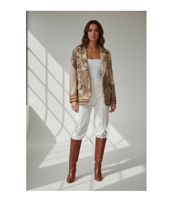 Veste femme élégante effet bouclette à imprimé savane– Chic, légère et sophistiquée