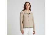 Veste femme en tissu texturé beige – Élégance minimaliste & style intemporel