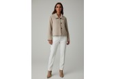 Veste femme en tissu texturé beige – Élégance minimaliste & style intemporel