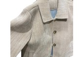 Veste femme en tissu texturé beige – Élégance minimaliste & style intemporel