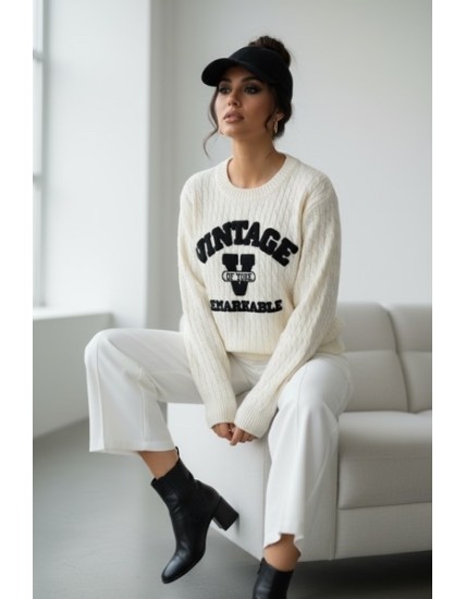 Pull Universitaire Varsity Montana Sports Unisexe – Sweat Oversize Chenille Bleu Marine Molleton Chaud