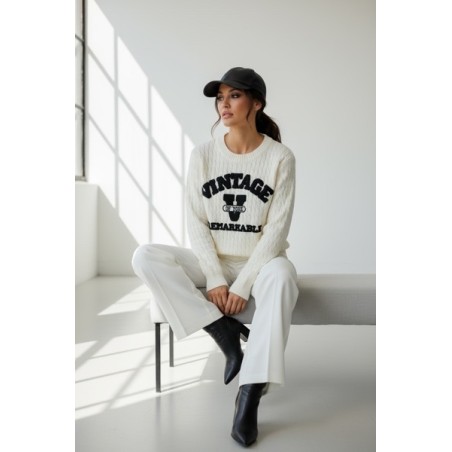 Pull Universitaire Varsity Montana Sports Unisexe – Sweat Oversize Chenille Bleu Marine Molleton Chaud