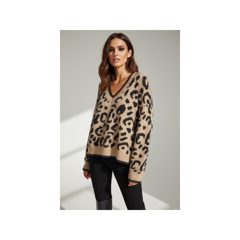 Pull motif léopard tendance – Doux, chaud et stylé pour un look moderne