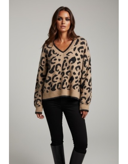 Pull motif léopard tendance – Doux, chaud et stylé pour un look moderne