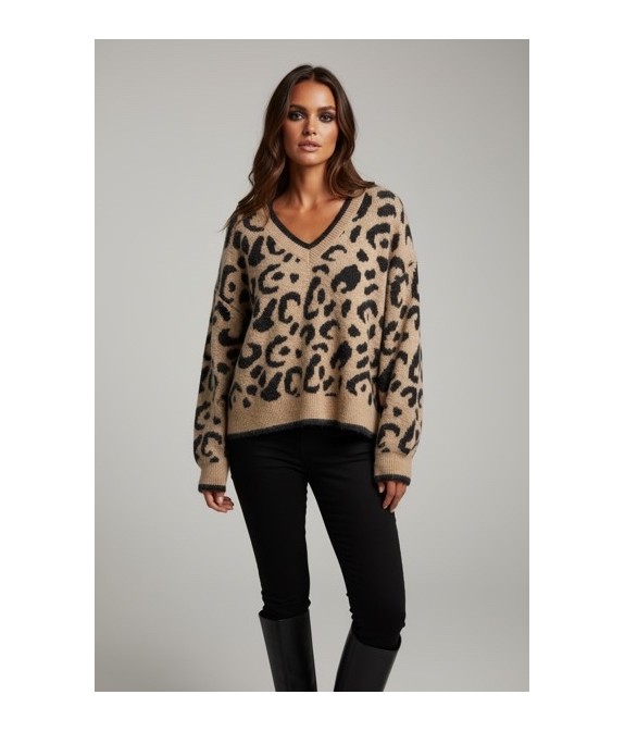 Pull motif léopard tendance – Doux, chaud et stylé pour un look moderne