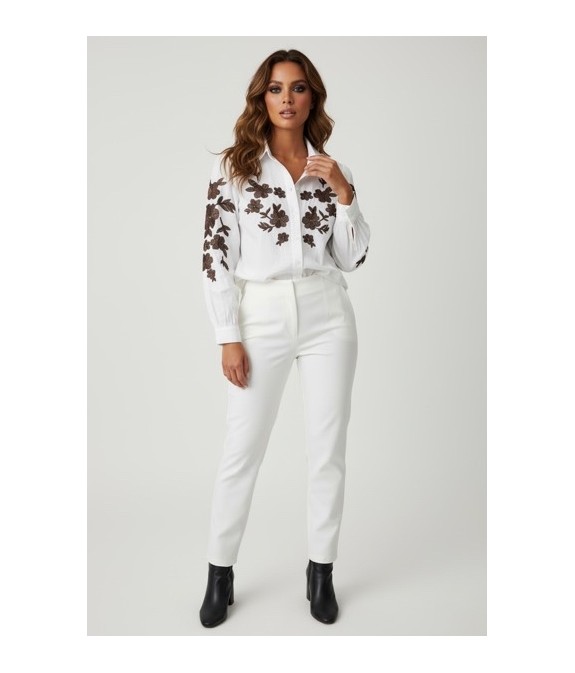 Chemisier en coton brodé