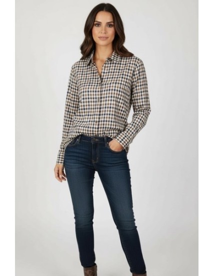 Chemisier femme à carreaux élégant et confortable
